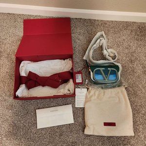 Valentino Small Supervee Calfskin Crossbody Bag, green